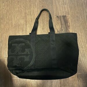 Tory Burch Quilted Black Large Tote Bag